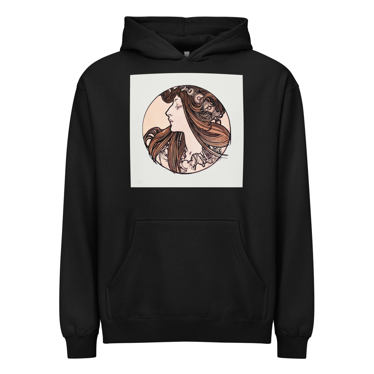 Black Hoodie Stained Glass Fouquet Mucha III Signature