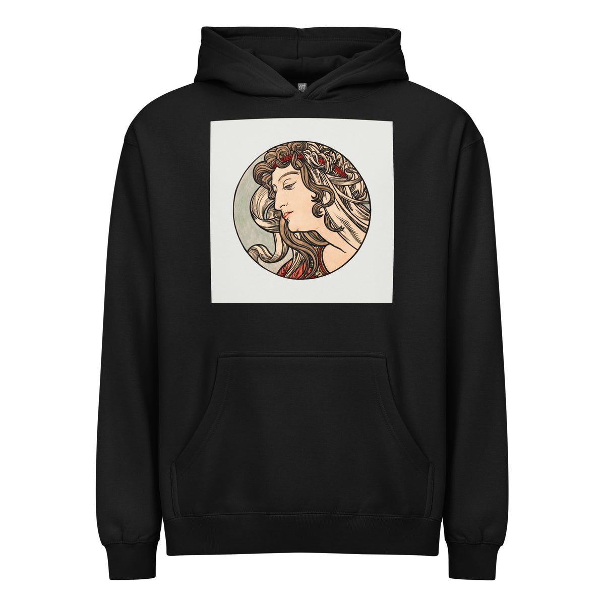 Black Hoodie Stained Glass Fouquet Mucha V Signature