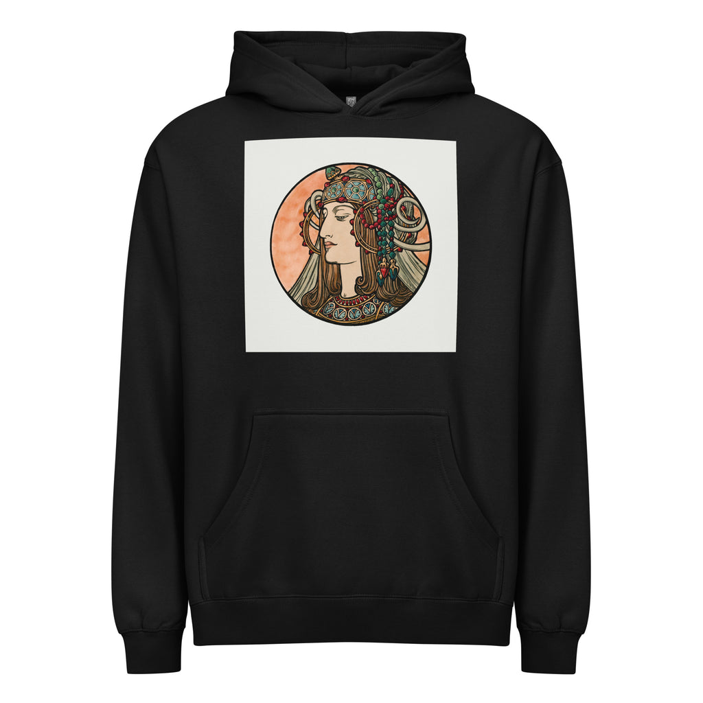 Black Hoodie Stained Glass Fouquet Mucha VI Signature