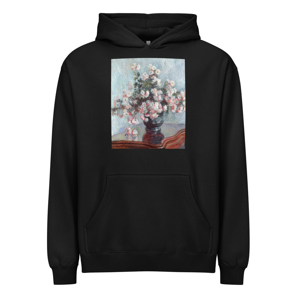 Black Hoodie Chrysanthemums Signature