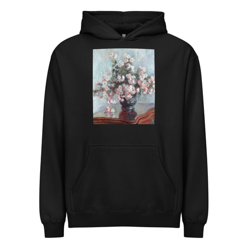 Black Hoodie Chrysanthemums Signature