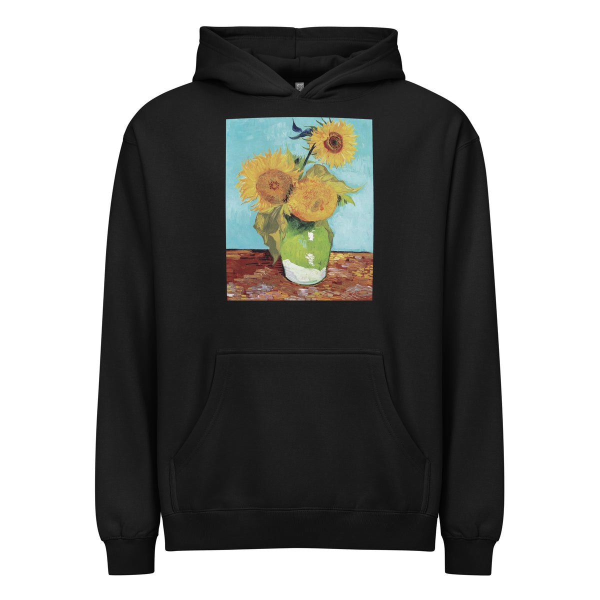 Black Hoodie Vincent Van Gogh S Vase With Three Sunflowers Famous Painting Signature