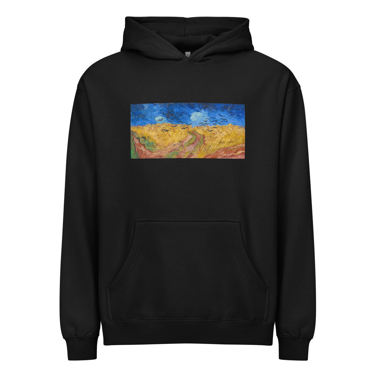 Black Hoodie Vincent Van Gogh S Wheatfield With Crows Famous Landscape Painting Signature