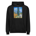 Black Hoodie Vincent Van Gogh S Road With Cypress And Star Famous Painting Signature