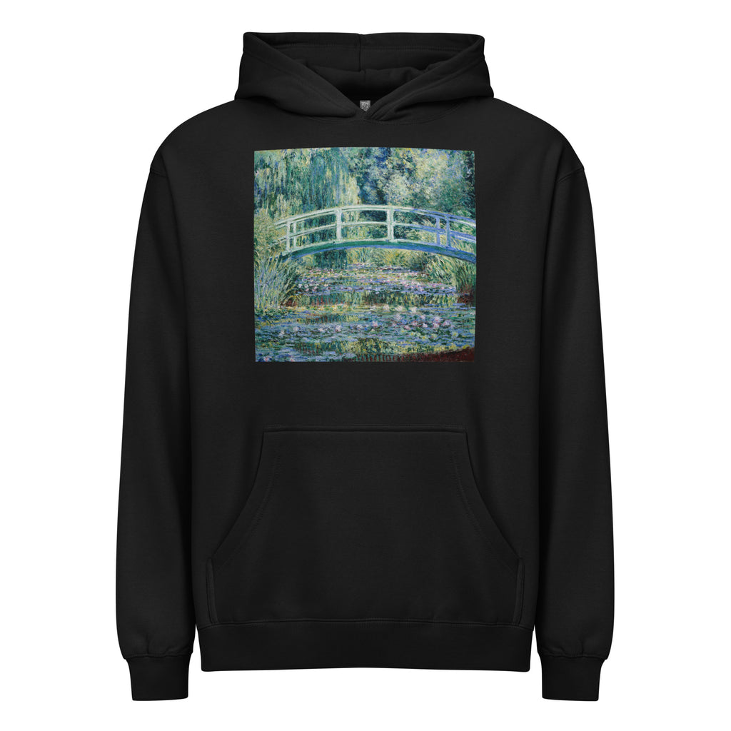 Black Hoodie Claude Monet S Water Lilies And Japanese Bridge Famous Painting Signature