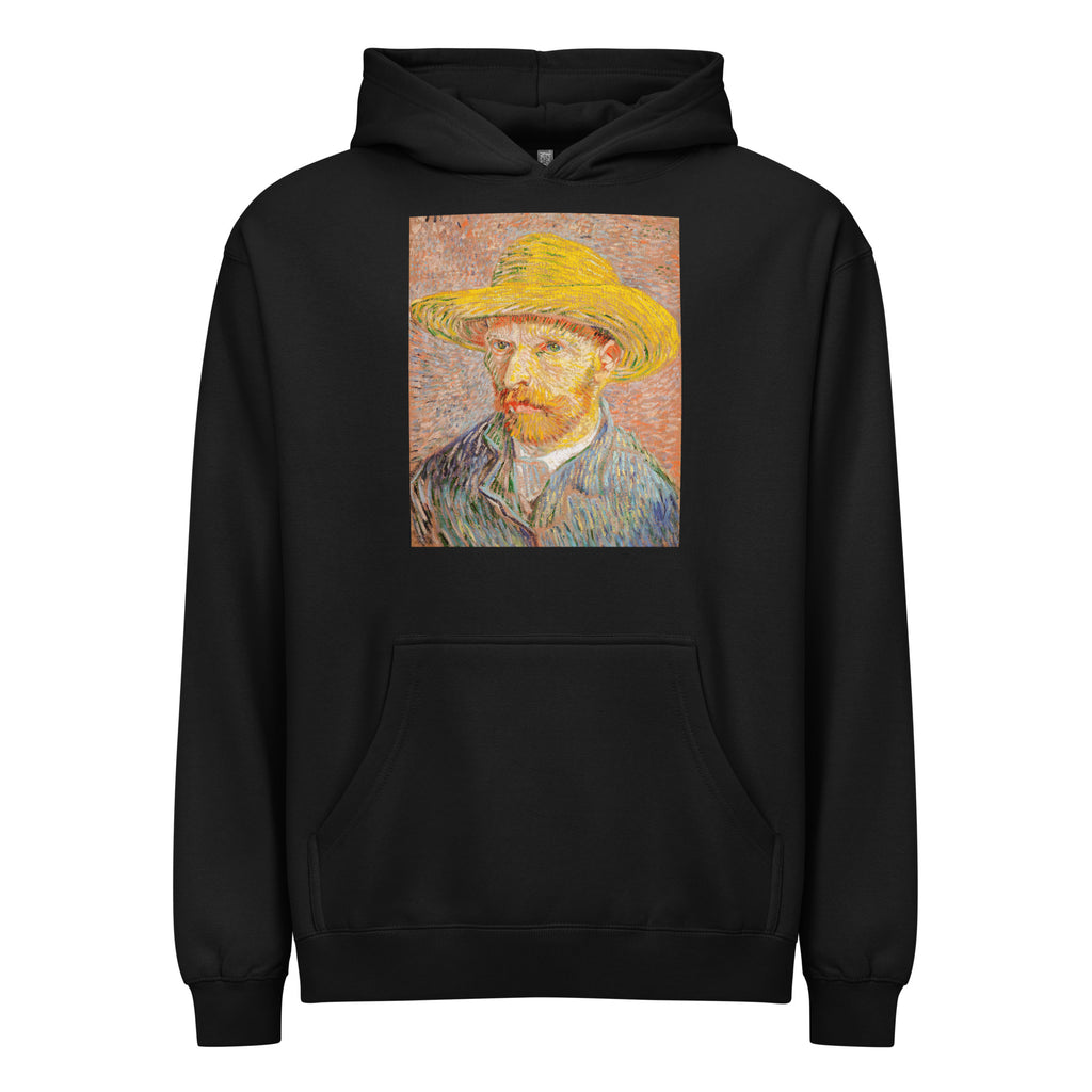Black Hoodie Self-Portrait With A Straw Hat Signature