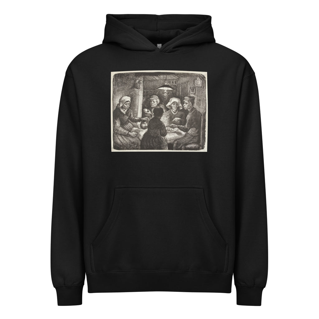 Black Hoodie Composition Lithograph Of The Potato Eaters De Aardappeleters 1885 Signature