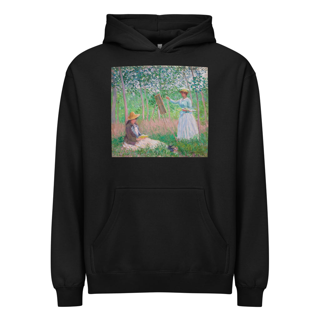 Black Hoodie In The Woods At Giverny Blanche Hoschede At Her Easel With Suzanne Hoschede Reading Signature