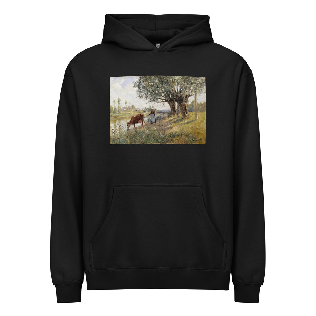 Black Hoodie Countryside Near Grez-Sur-Loing Painting In High Resolution Signature
