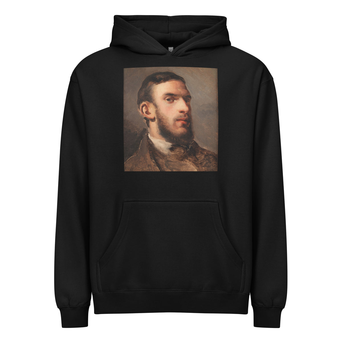 Black Hoodie Self-Portrait Painting In High Resolution Signature