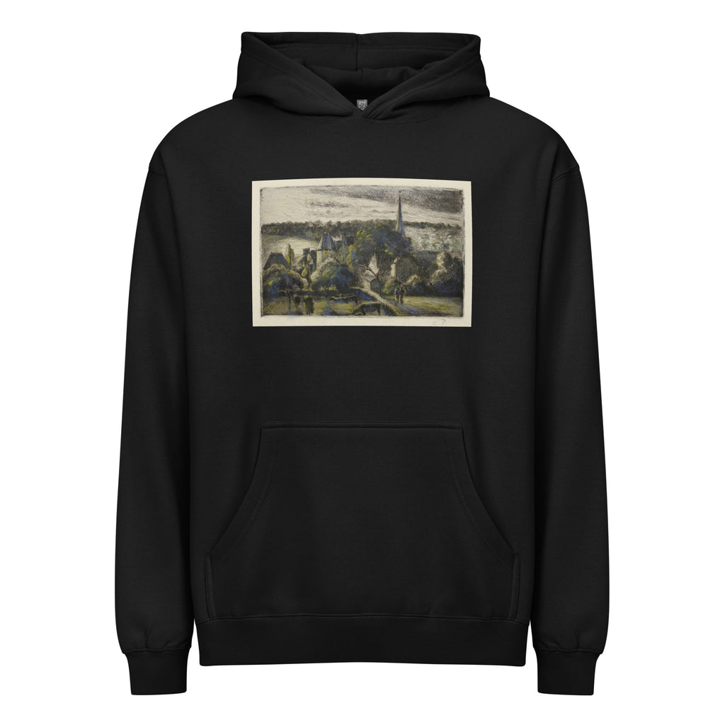 Black Hoodie Church And Farm At Eragny Signature