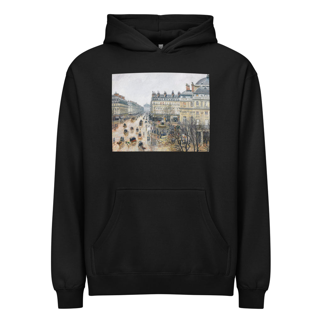 Black Hoodie French Theater Square Paris Painting In High Resolution Signature