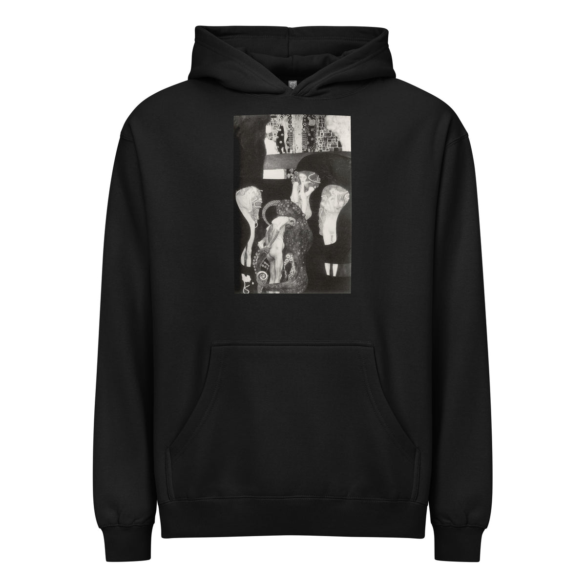 Black Hoodie Gustav Klimt Jurisprudence Famous Painting Signature
