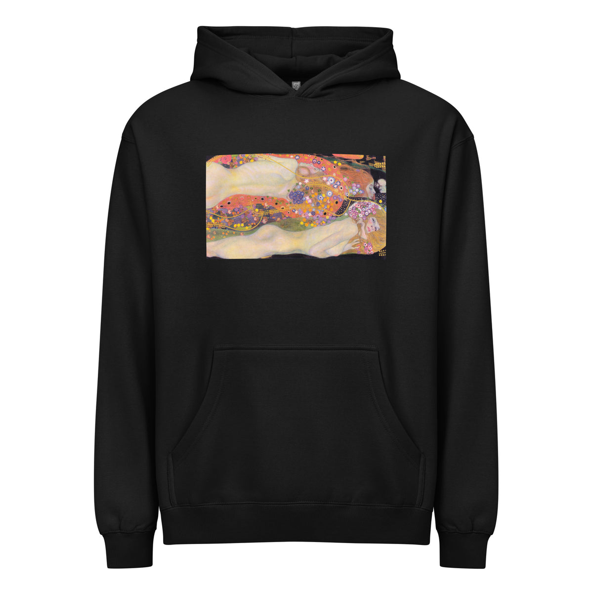 Black Hoodie Gustav Klimt Water Serpents II Famous Painting Signature
