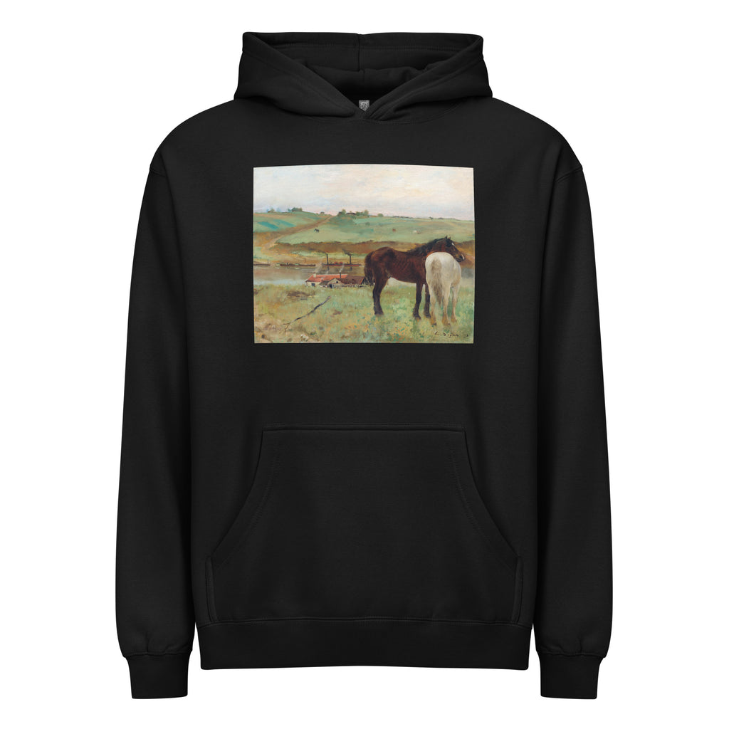 Black Hoodie Horse In A Meadow Signature