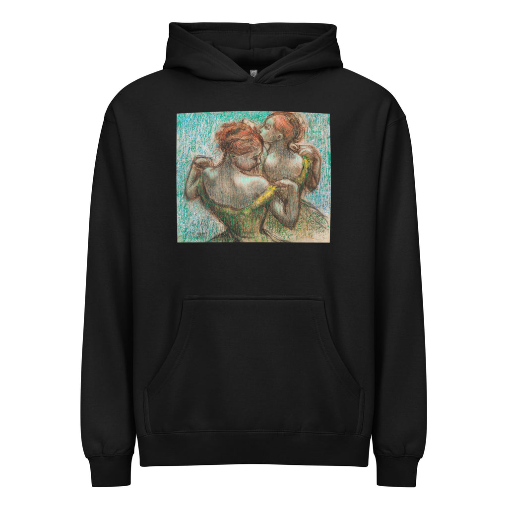 Black Hoodie Two Dancers Half Length Signature