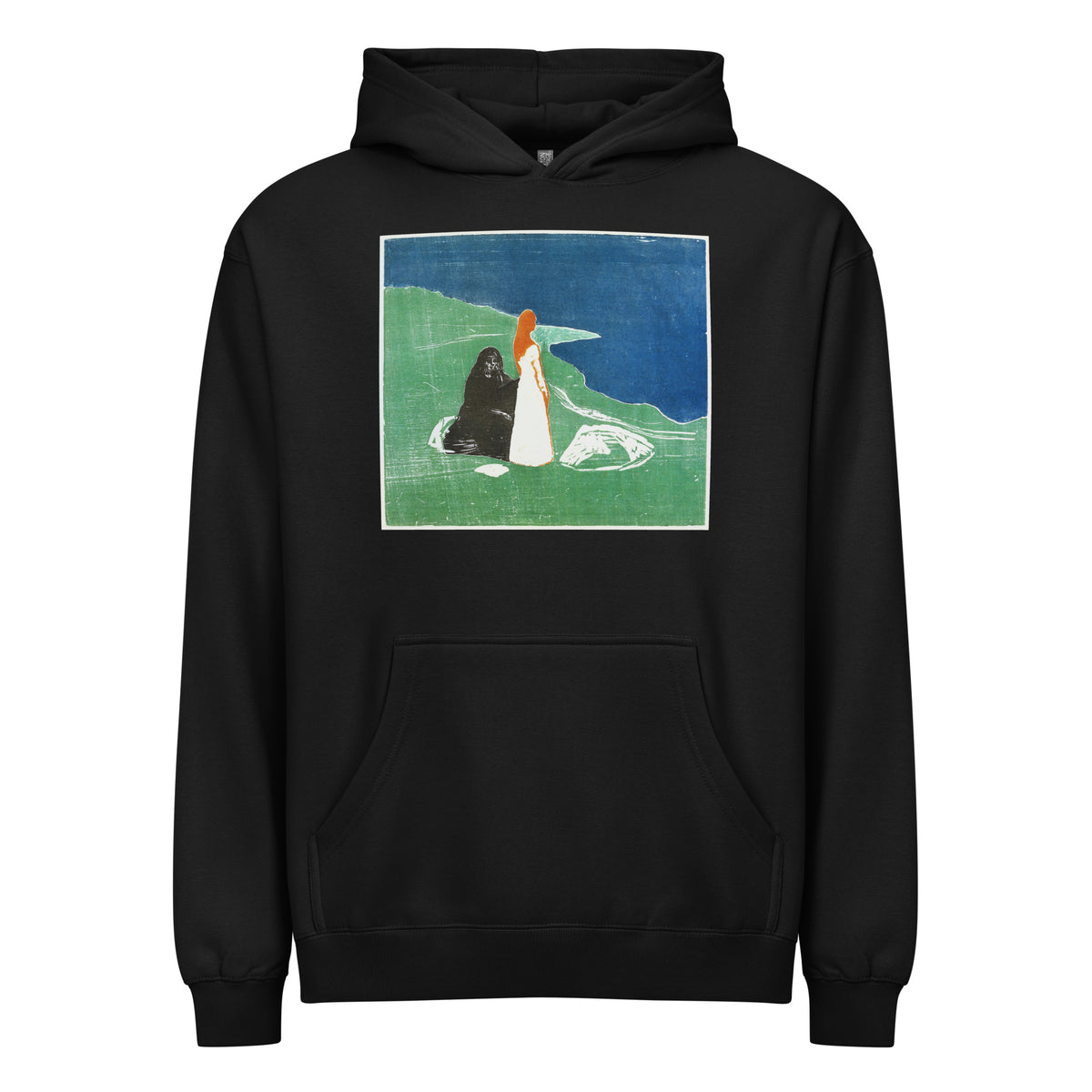 Black Hoodie Two Women On The Shore Signature