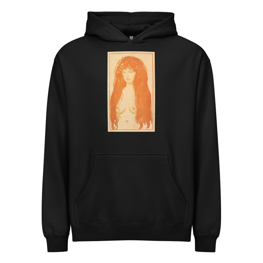 Black Hoodie The Sin Woman With Red Hair And Green Eyes Signature