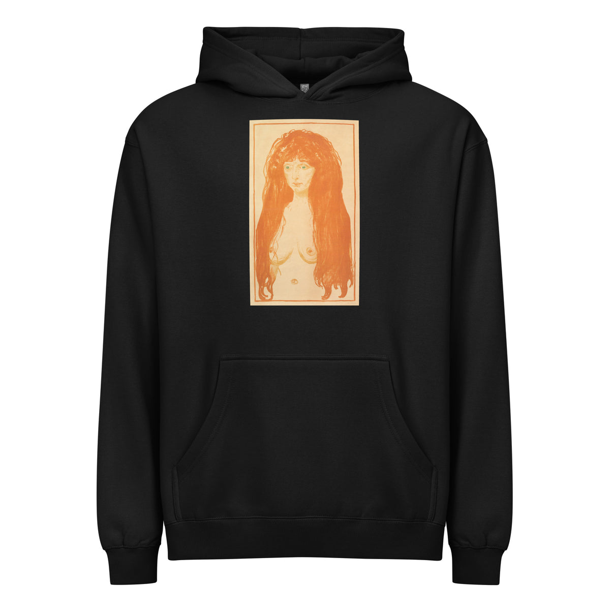 Black Hoodie The Sin Woman With Red Hair And Green Eyes Signature