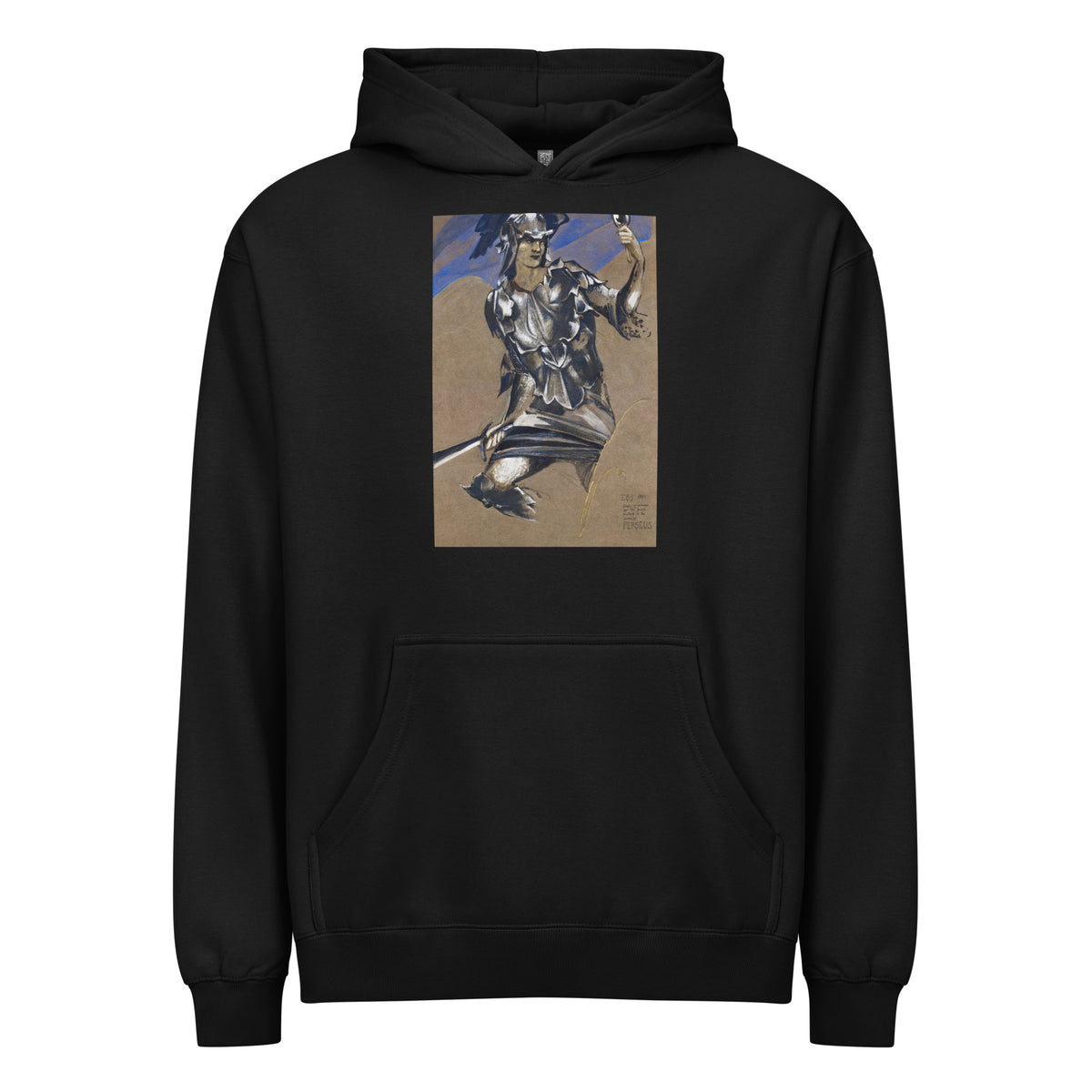 Black Hoodie The Perseus Series - Study Of Perseus In Armour For The Finding Of Medusa Signature