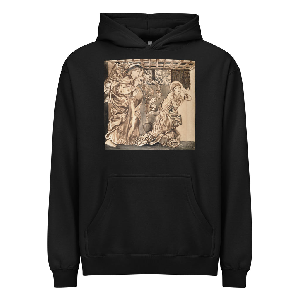Black Hoodie The Annunciation Print Signature