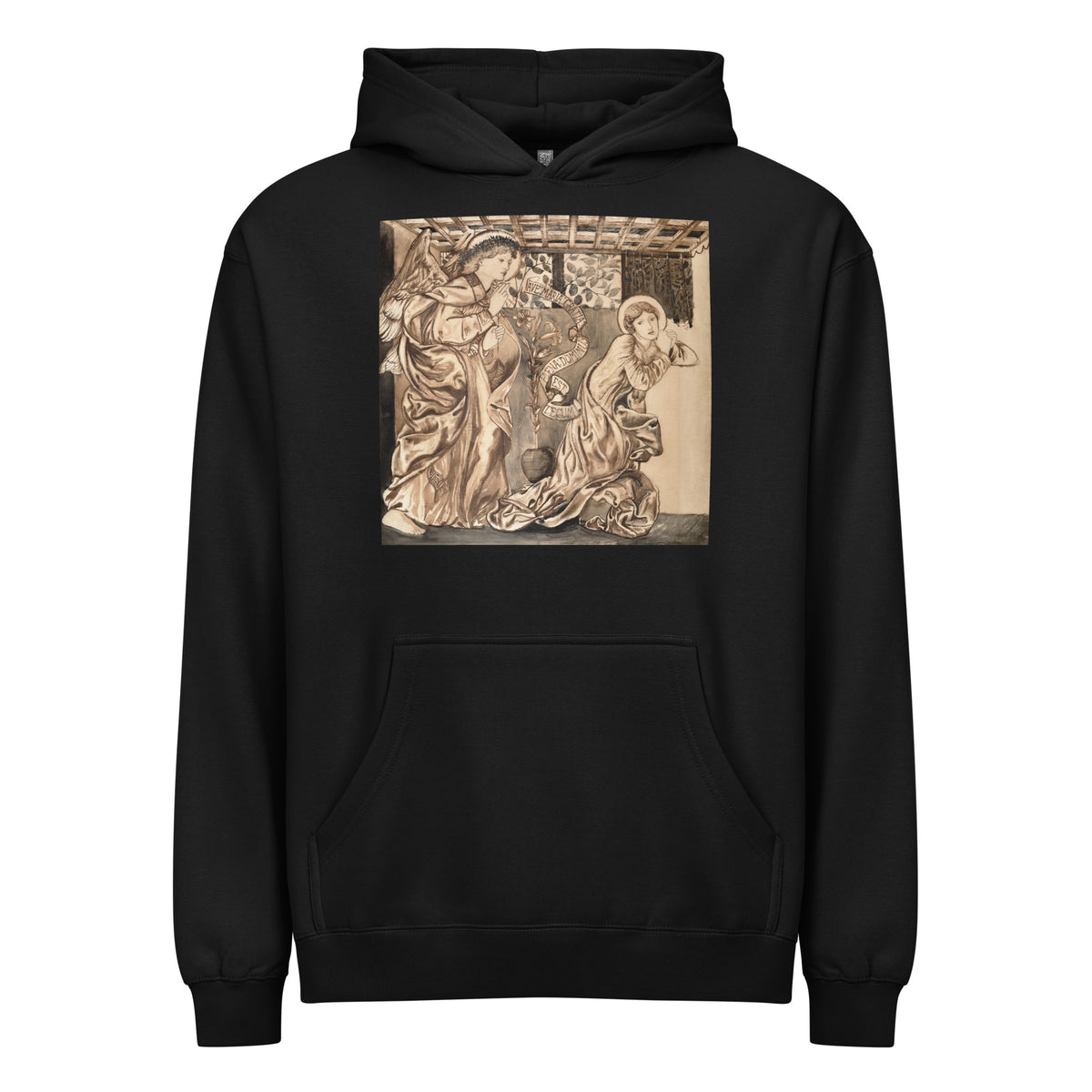 Black Hoodie The Annunciation Print Signature
