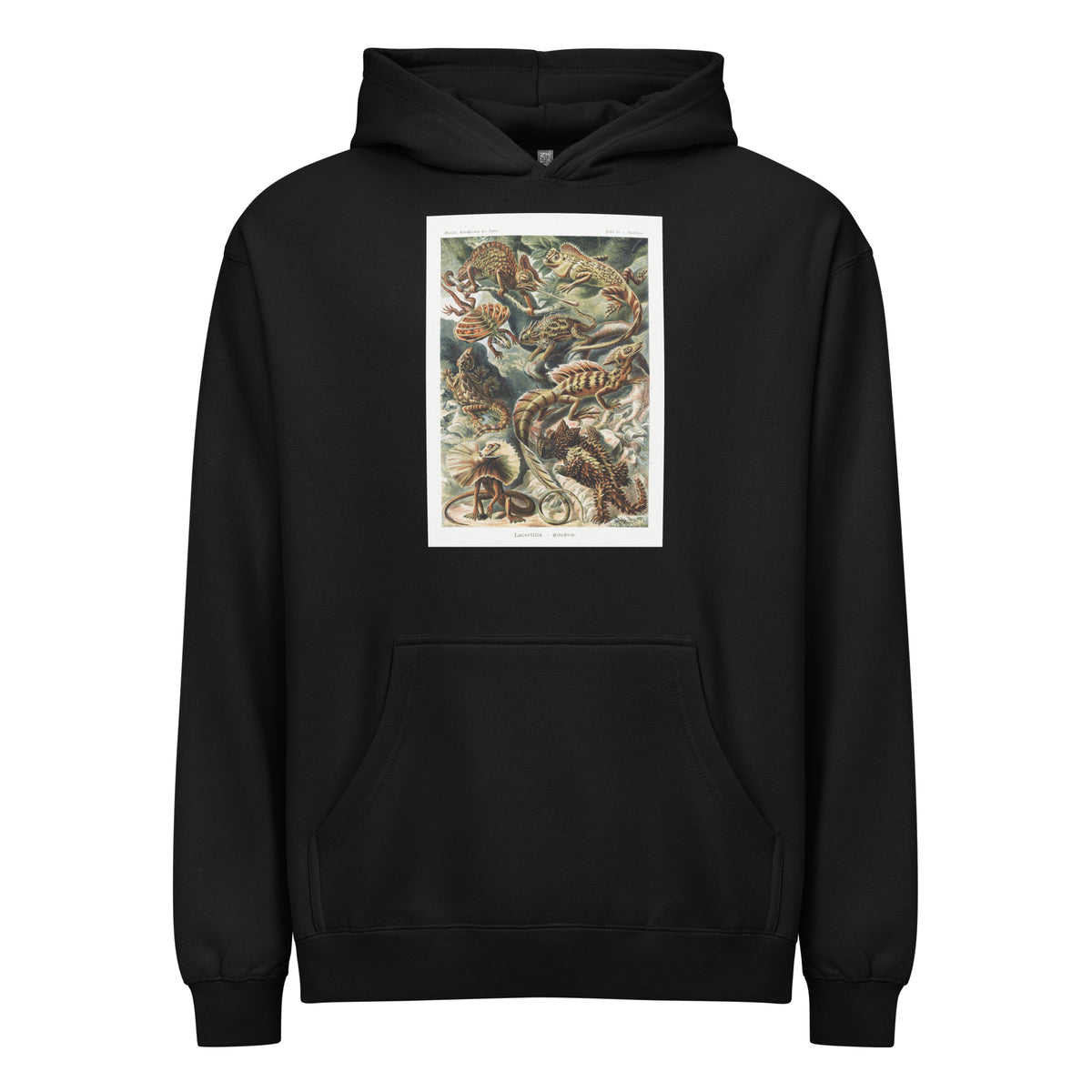 Black Hoodie Lacertilia Eidechlen Signature