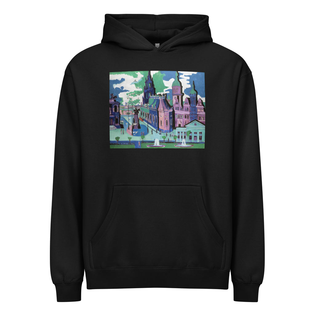 Black Hoodie View Of Dresden Schlossplatz Signature
