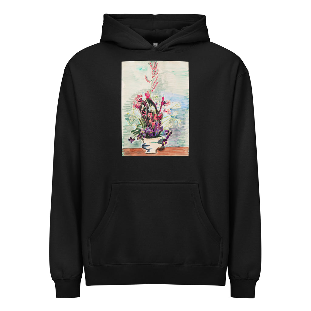 Black Hoodie Vase Of Flowers Signature
