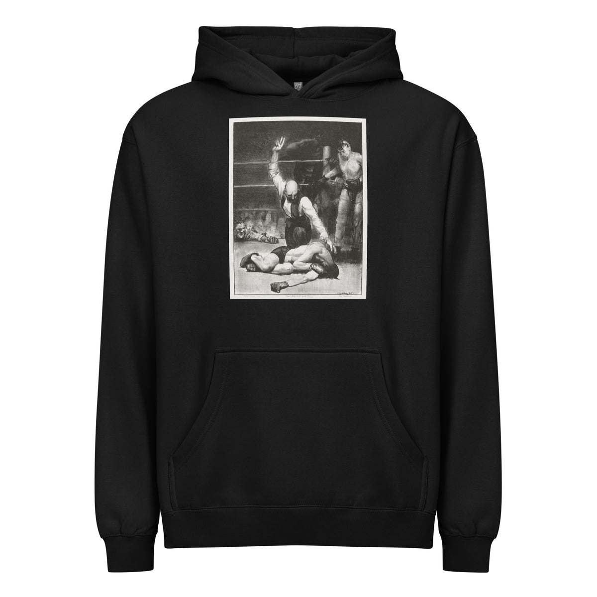 Black Hoodie Counted Out Second Stone Print Signature
