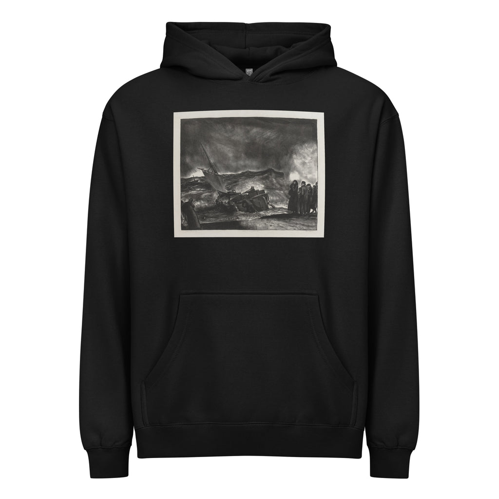 Black Hoodie Allan Donn Puts To Sea Print Signature