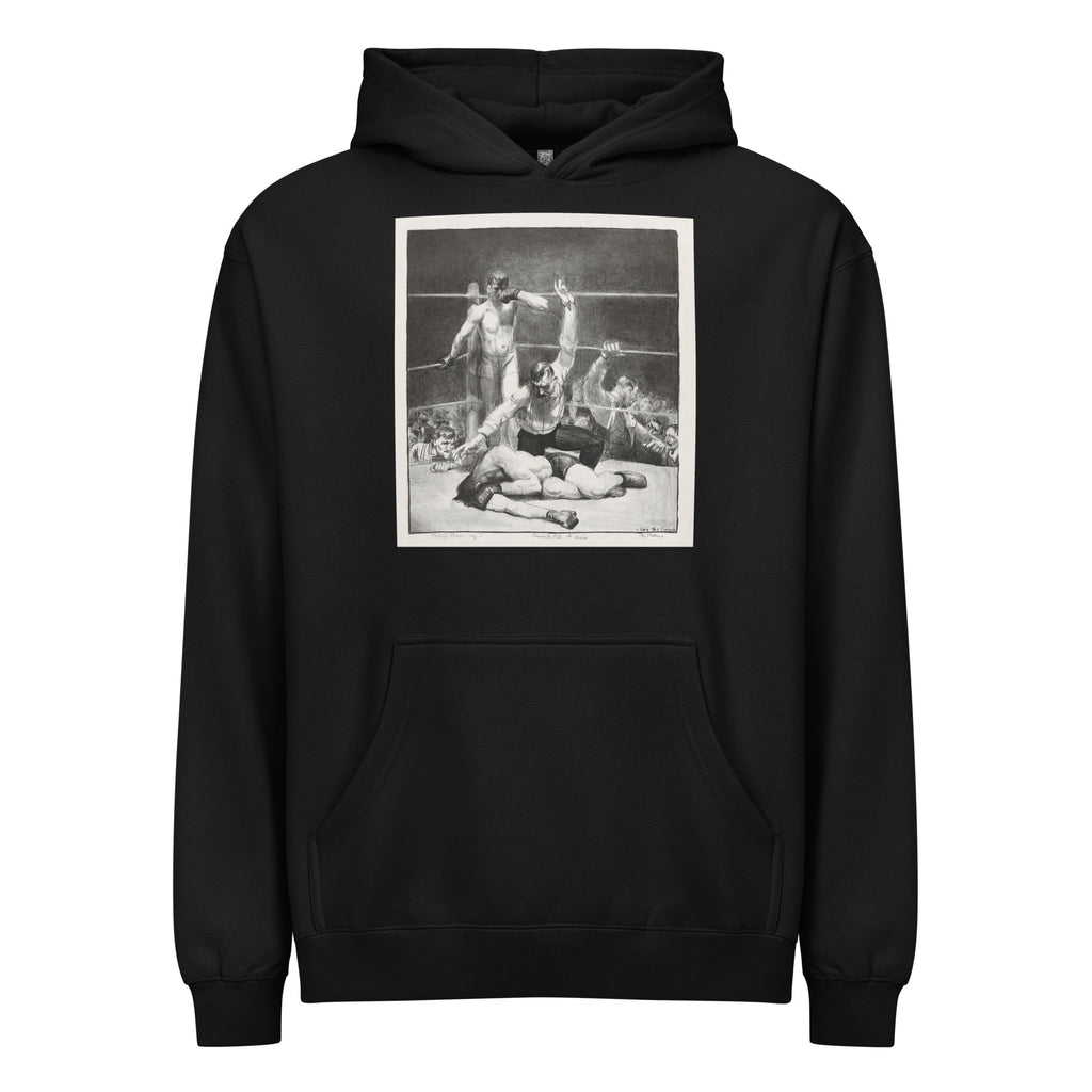 Black Hoodie Counted Out First Stone Print Signature