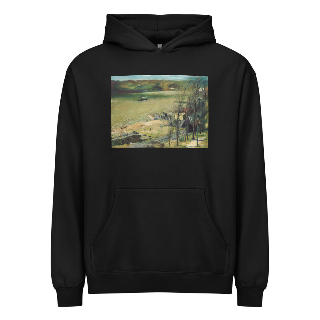 Black Hoodie Up The Hudson Print Signature