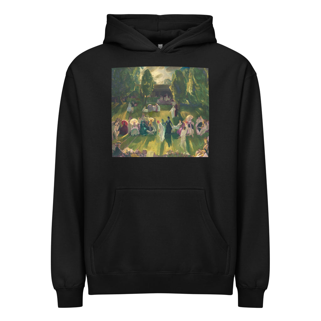 Black Hoodie Tennis At Newport Print Signature