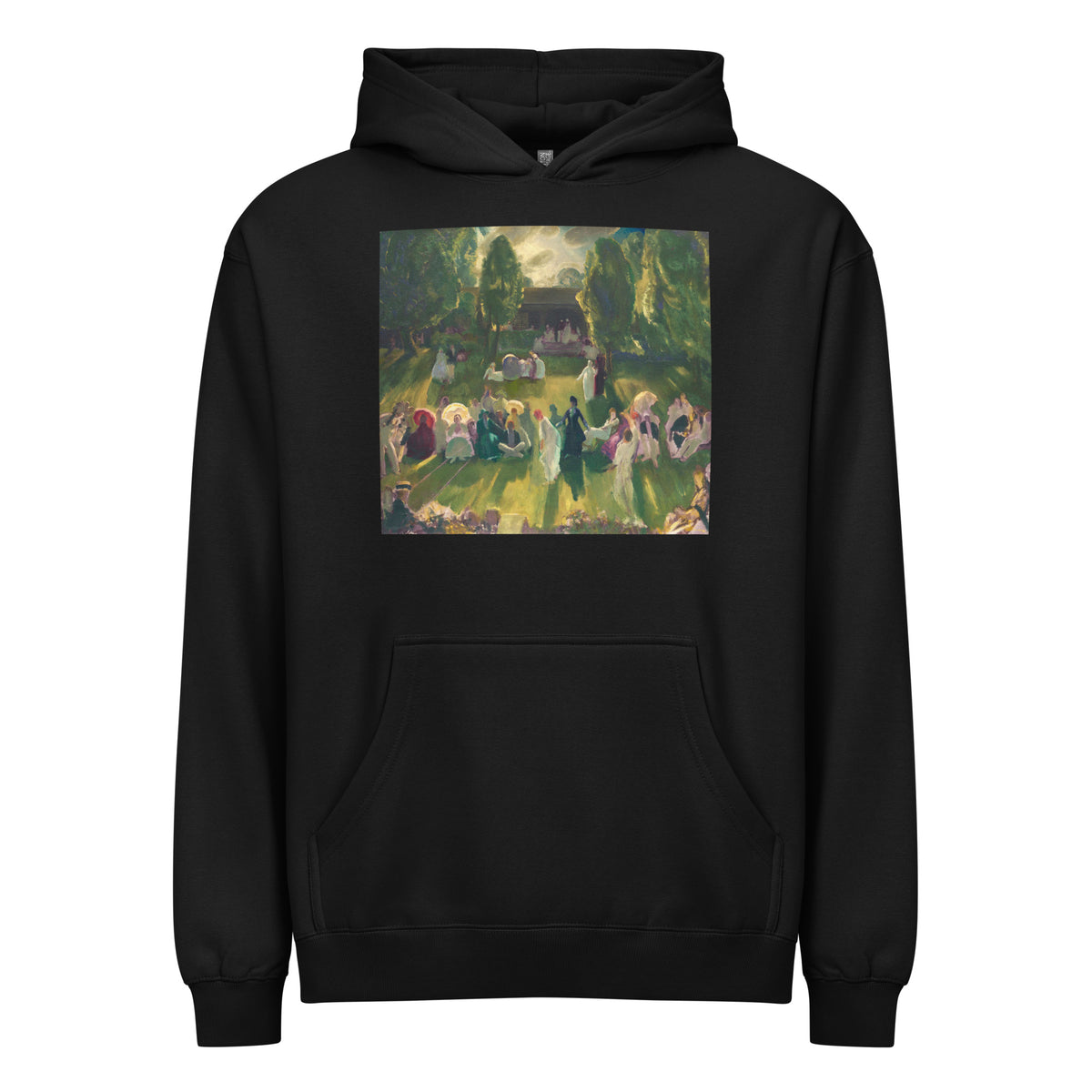 Black Hoodie Tennis At Newport Print Signature