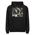 Black Hoodie Two Mythical Animals Print Signature