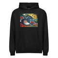 Black Hoodie Two Cats Blue And Yellow Signature