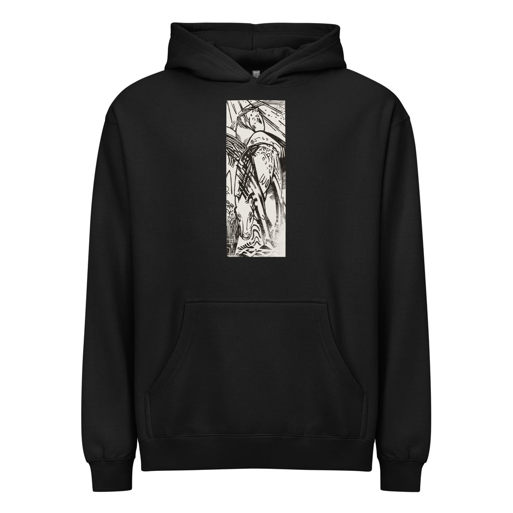 Black Hoodie Horses Print Signature