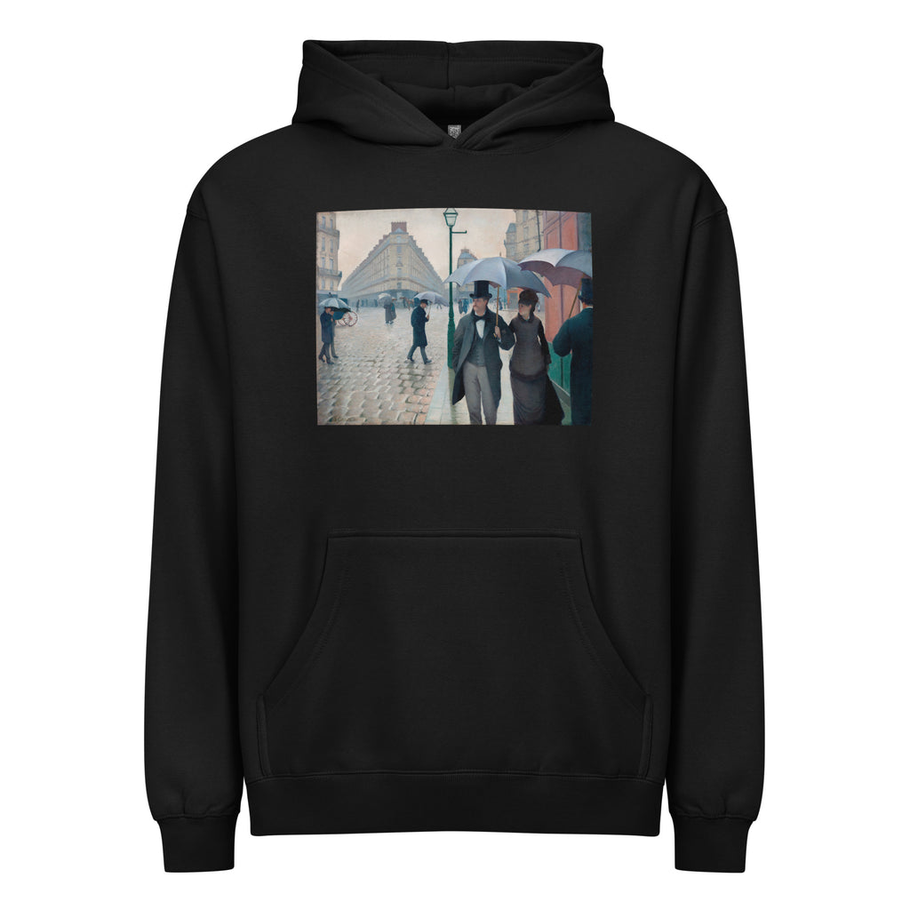 Black Hoodie Paris Street Rainy Day Signature