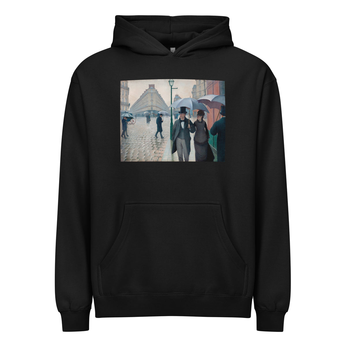Black Hoodie Paris Street Rainy Day Signature