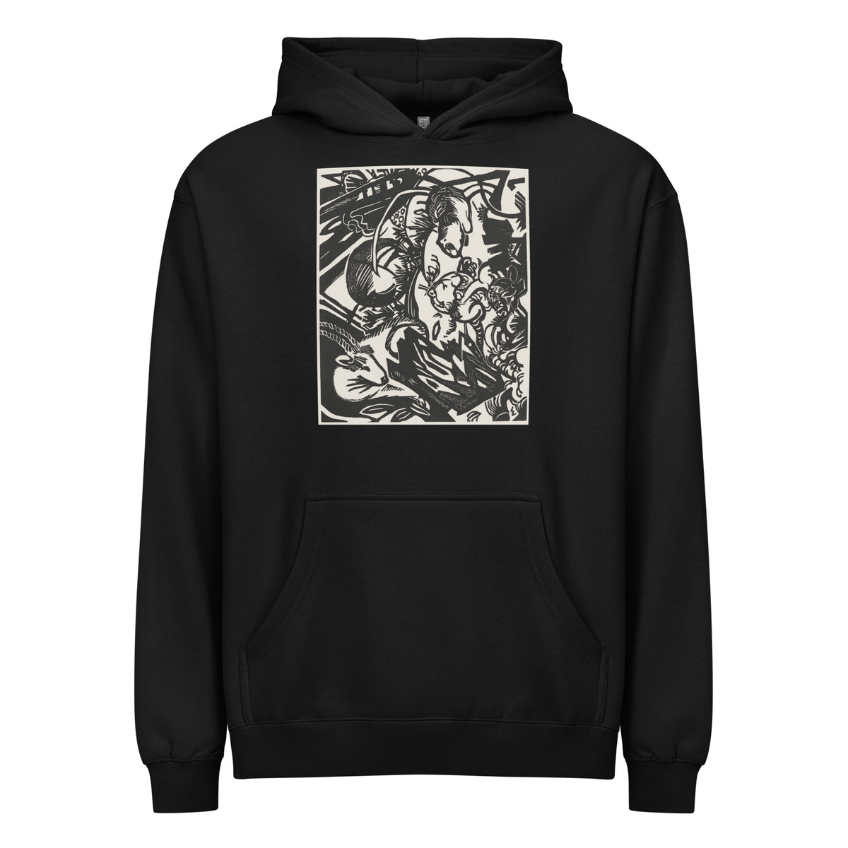 Black Hoodie Animal Legend Tierlegende Print Signature