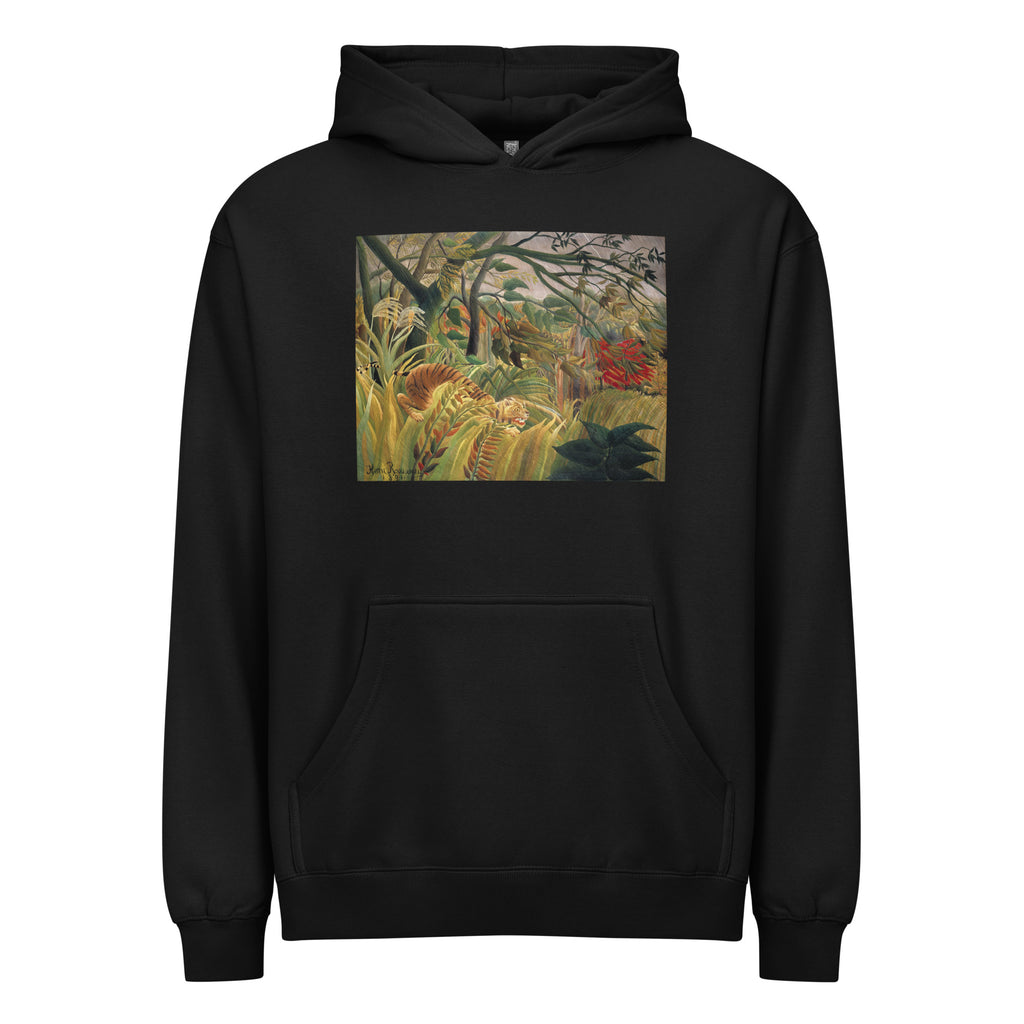 Black Hoodie Henri Rousseau Tiger In A Tropical Storm Famous Painting Signature