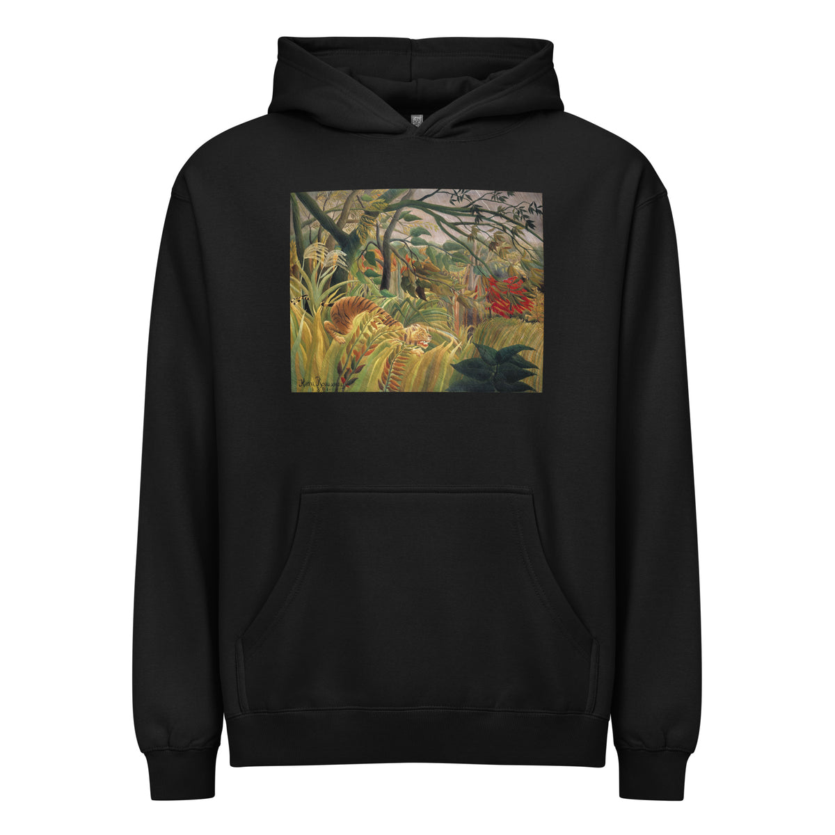 Black Hoodie Henri Rousseau Tiger In A Tropical Storm Famous Painting Signature
