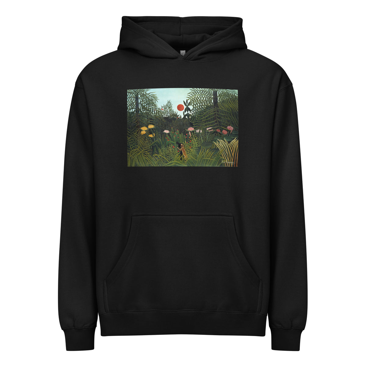 Black Hoodie Henri Rousseau Virgin Forest With Sunset Famous Painting Signature
