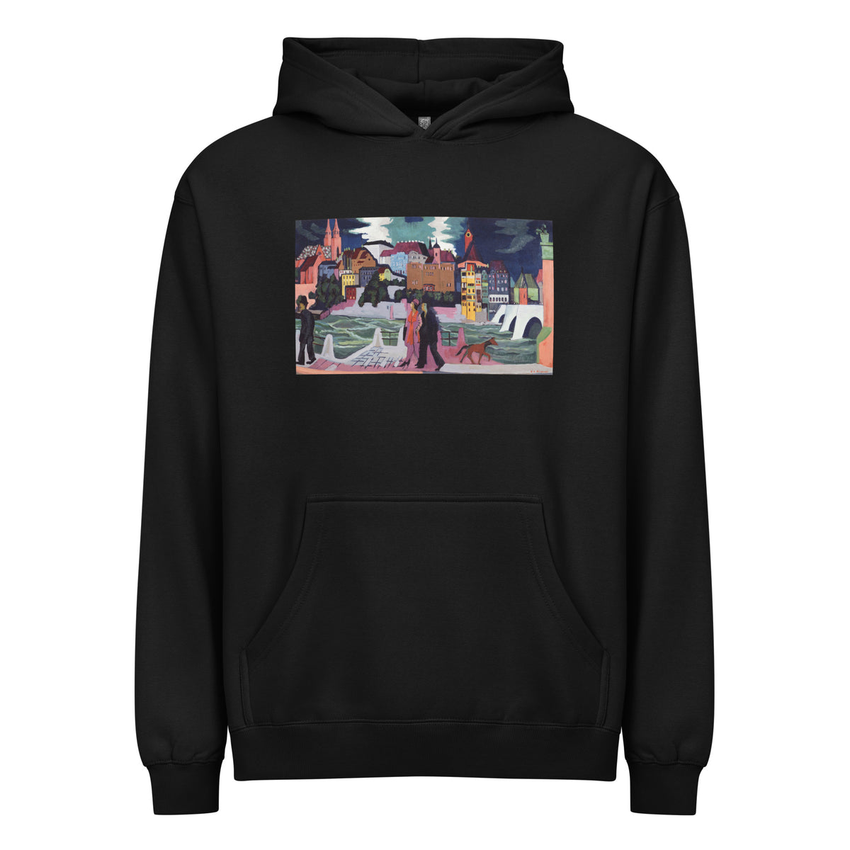 Black Hoodie Ernst Ludwig Kirchner View Of Basel And The Rhine Famous Painting Signature