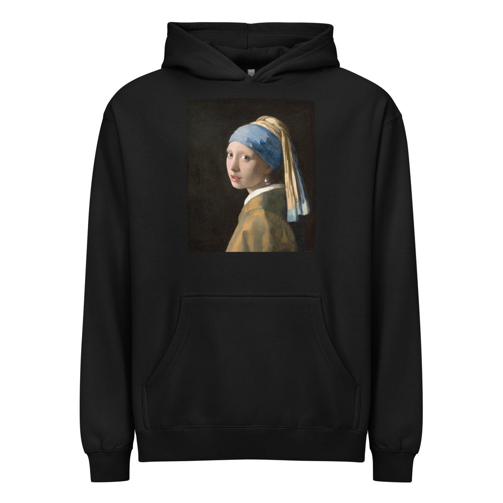 Black Hoodie Johannes Vermeer Girl With A Pearl Earring Famous Painting Signature