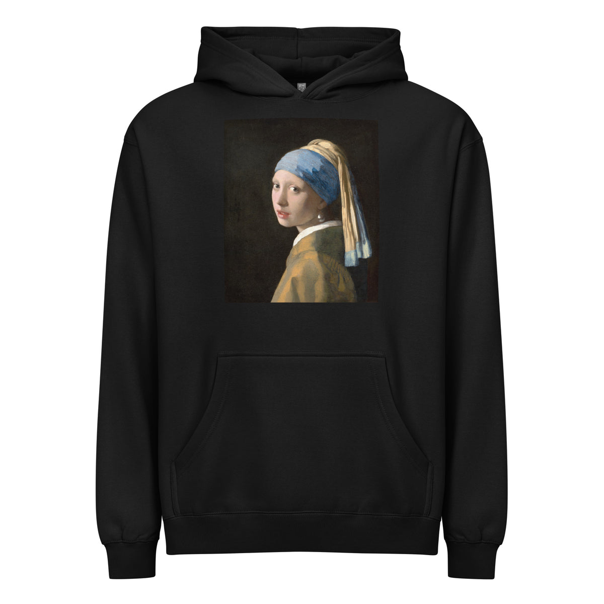 Black Hoodie Johannes Vermeer Girl With A Pearl Earring Famous Painting Signature
