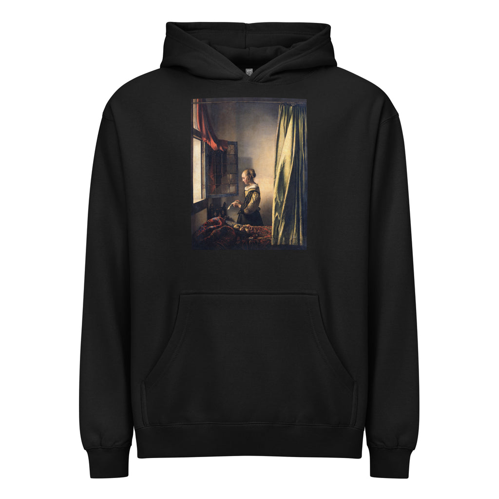 Black Hoodie Johannes Vermeer Girl Reading A Letter - An Open Window 1659 Signature