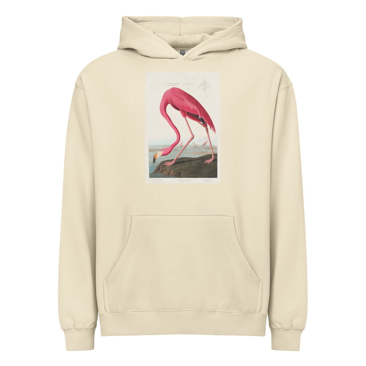 Hoodie Pink Flamingo - John James Audubon 1827 Signature