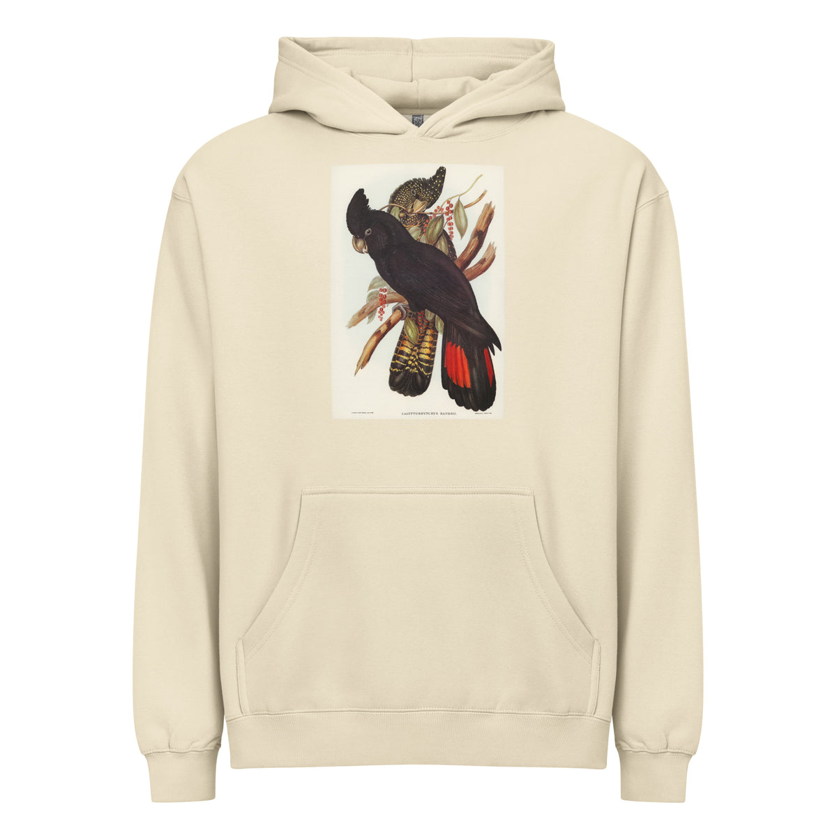 Hoodie Banksian Cockatoo Calyptorhynchus Banksii Illustrated - Elizabeth Gould 1804 Signature